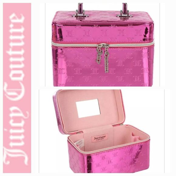 Juicy Couture Iridescent JC Logo Travel Cosmetic Traincase - Picture 2 of 8
